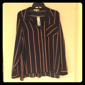 Navy striped blouse